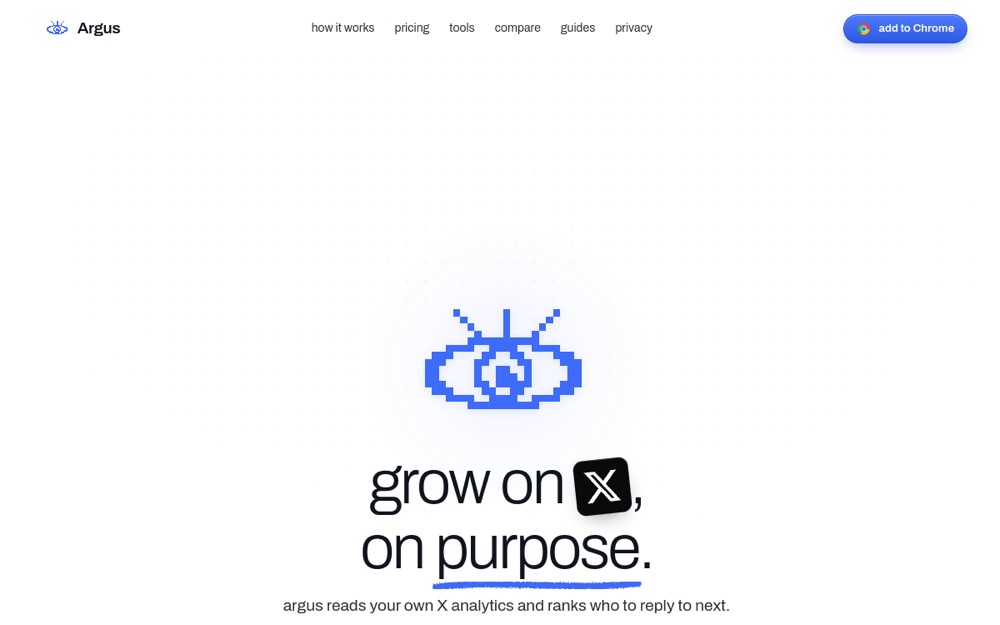 Argus landing page